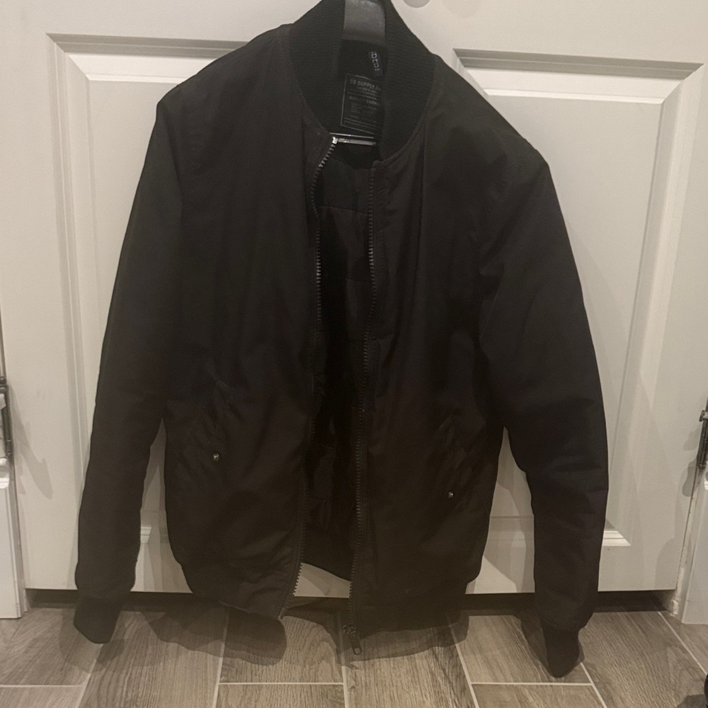 Classic Black Men's Bomber Jacket